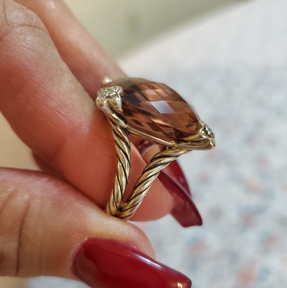 SOLD❣️David Yurman- Morganite & Diamond Ring - Picture 5 of 9